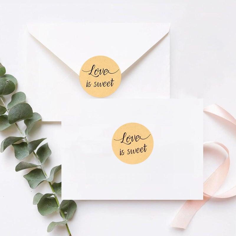 G2PLUS Love is Sweet Stickers Labels, Wedding Favor Label Sticker, 2 in Round Wedding Treat Sticker for Gift Wrapping, Anniversary, Engagement, Birthday, Baby Shower Party Favors - Image 4